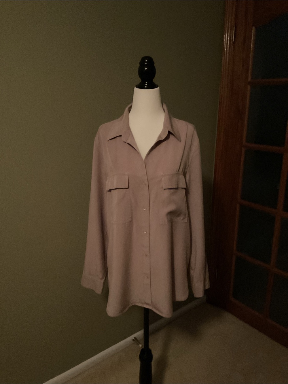 Babaton Aritzia Utility Button Front Blouse Dusty Mauve